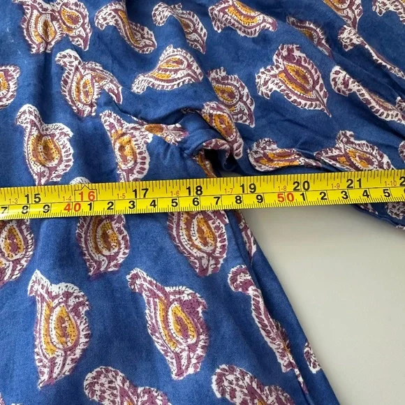 Emerson Fry Frances Blouse in Blue Paisley Flowers | Size Medium - Picture 9 of 13